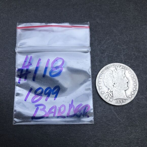 1899 BARBER SILVER HALF DOLLAR Circulated See Photographs For Condition - Picture 6 of 6